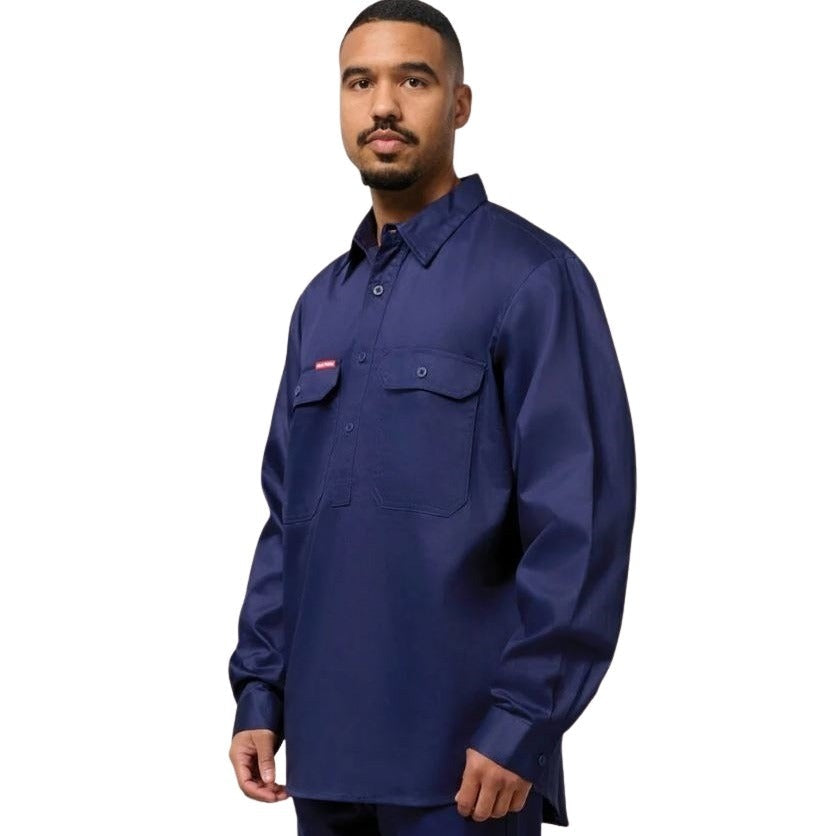 Hard Yakka Y07530 Long Sleeve Closed Front Cotton Drill Work Shirt