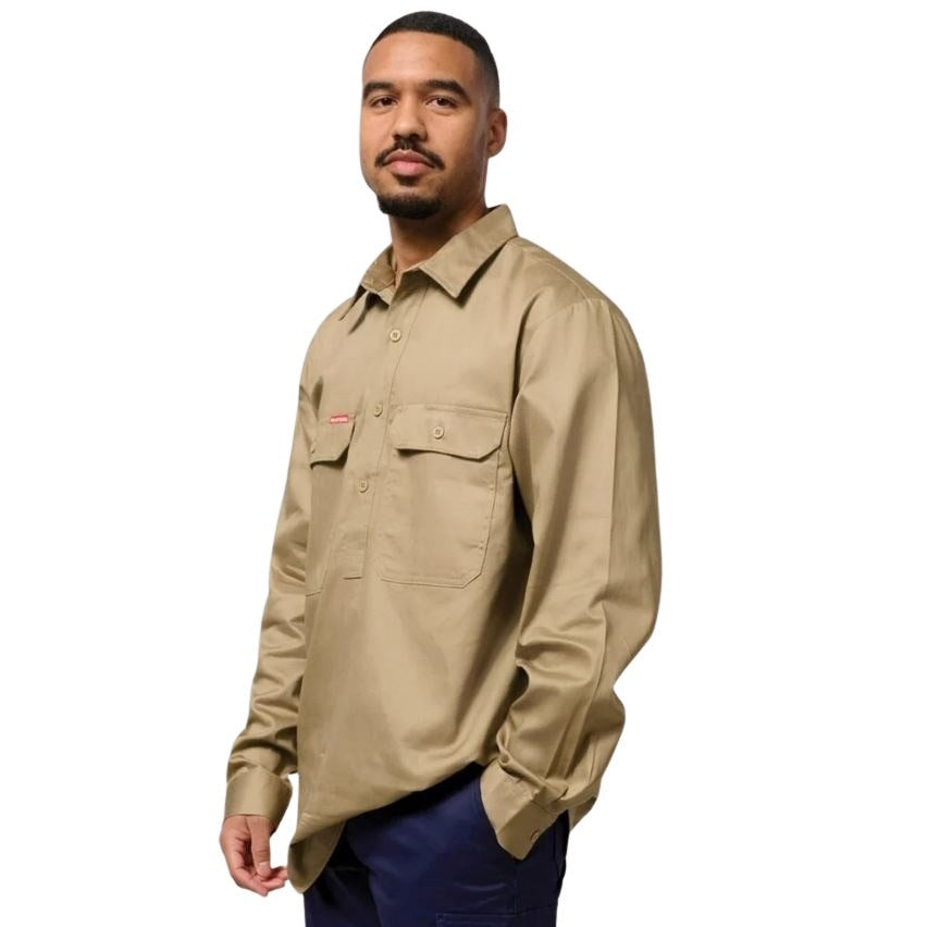 Hard Yakka Y07530 Long Sleeve Closed Front Cotton Drill Work Shirt