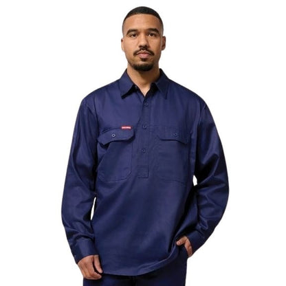 Hard Yakka Y07530 Long Sleeve Closed Front Cotton Drill Work Shirt