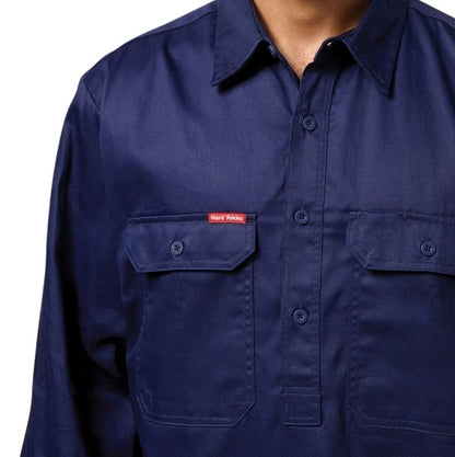 Hard Yakka Y07530 Long Sleeve Closed Front Cotton Drill Work Shirt