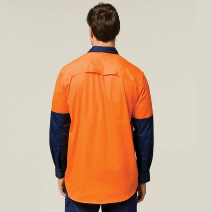 Hard Yakka Y07558 Koolgear Hi-Vis 2 Tone Vented Long Sleeve Shirt