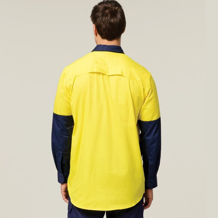 Hard Yakka Y07558 Koolgear Hi-Vis 2 Tone Vented Long Sleeve Shirt