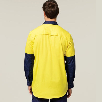Hard Yakka Y07558 Koolgear Hi-Vis 2 Tone Vented Long Sleeve Shirt
