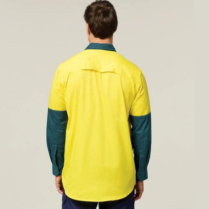 Hard Yakka Y07558 Koolgear Hi-Vis 2 Tone Vented Long Sleeve Shirt