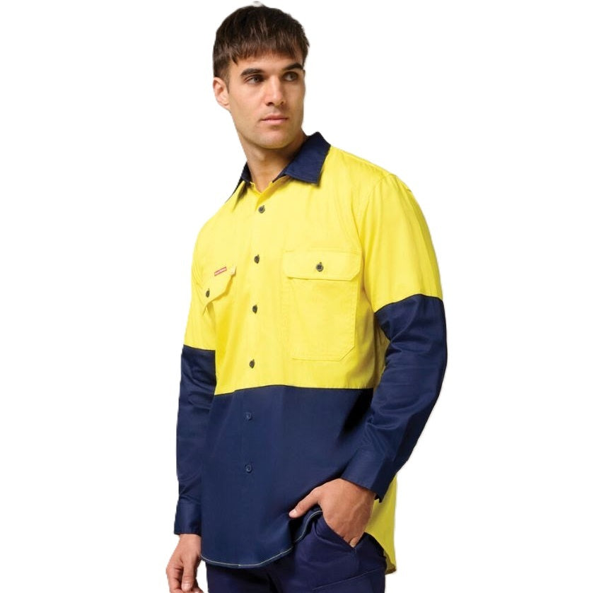 Hard Yakka Y07558 Koolgear HiVis 2-Tone Vented Long Sleeve Shirt