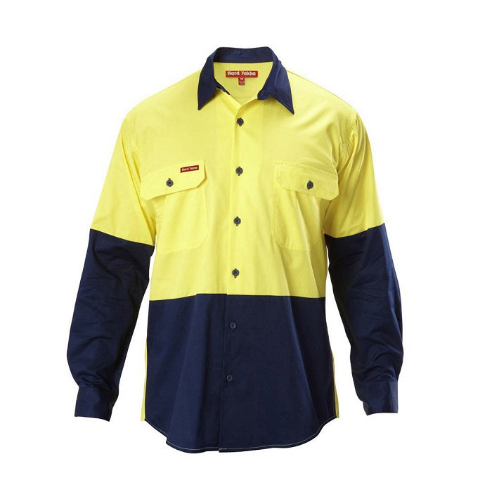 Hard Yakka Y07558 Koolgear HiVis 2-Tone Vented Long Sleeve Shirt