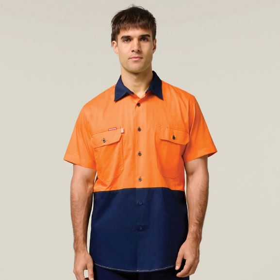 Hard Yakka Y07559 Koolgear Hi-Vis 2 Tone Vented Short Sleeve Shirt