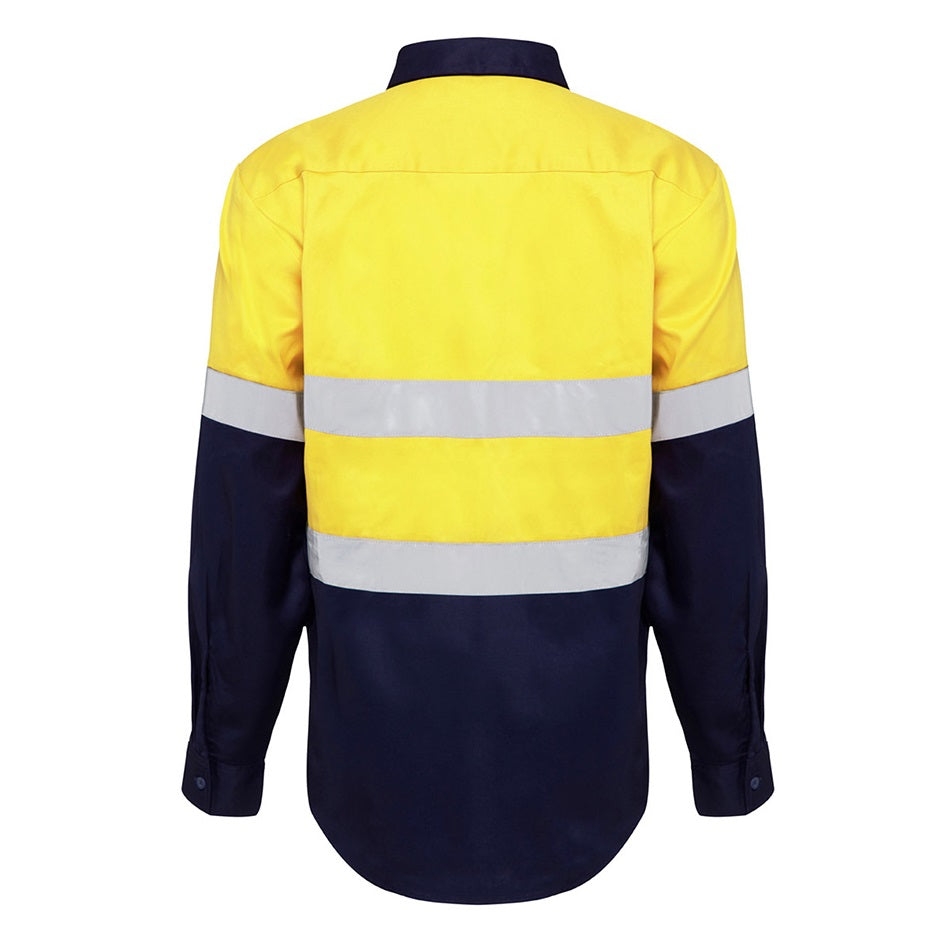 Hard Yakka Y07990 Mens Hi-Vis Cotton Drill Shirt Taped LS