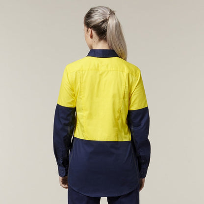 Hard Yakka Y08225 Womens Koolgear HiVis Ventilated L/S Shirt
