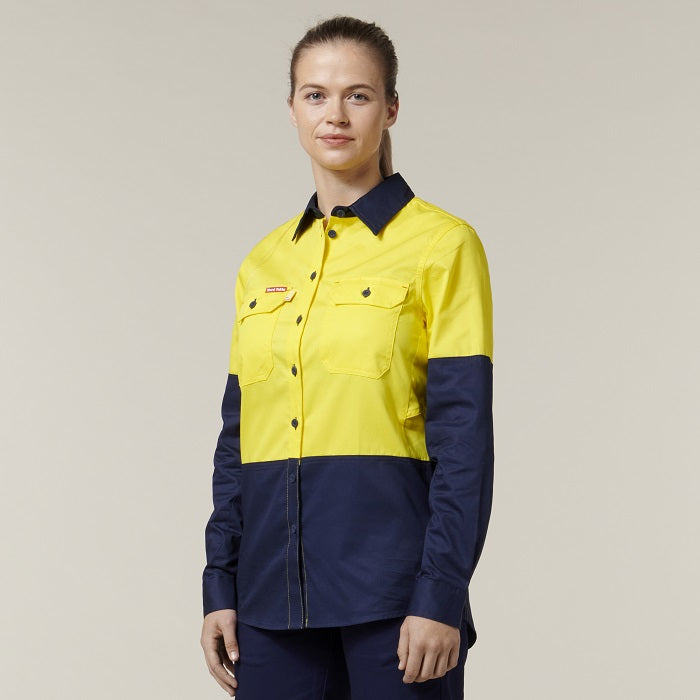 Hard Yakka Y08225 Womens Koolgear HiVis Ventilated L/S Shirt