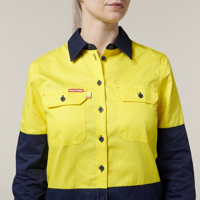 Hard Yakka Y08225 Womens Koolgear HiVis Ventilated L/S Shirt
