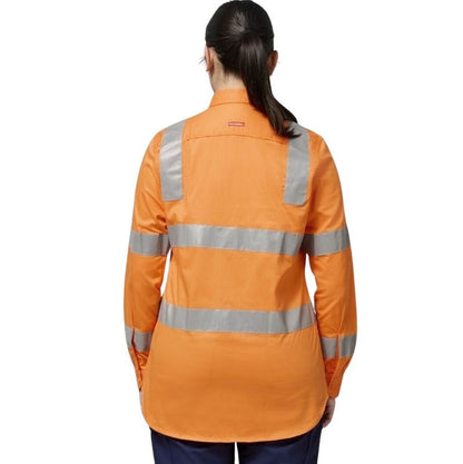 Hard Yakka Y08421 Women's Foundations Biomotion HiVis Taped Long Sleeve Shirt