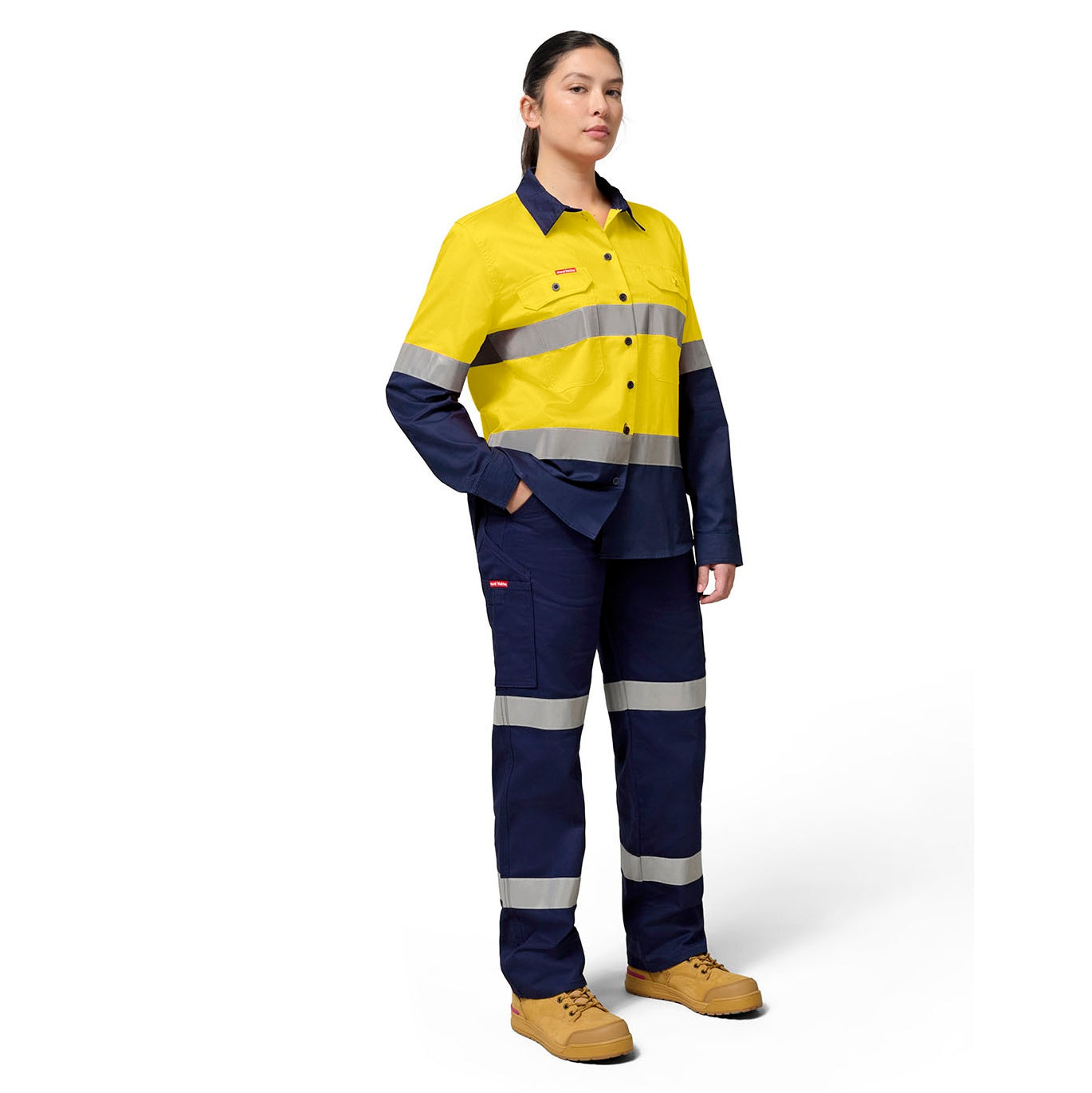 Hard Yakka Y08805 Core Womens HiVis Lightweight 2-Tone Taped Shirt