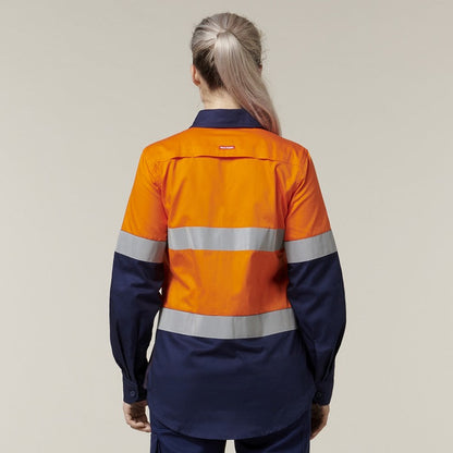 Hard Yakka Y08805 Core Womens HiVis Lightweight 2Tone Taped Shirt