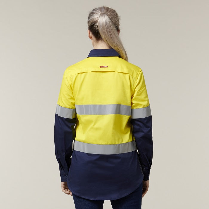 Hard Yakka Y08805 Core Womens HiVis Lightweight 2Tone Taped Shirt