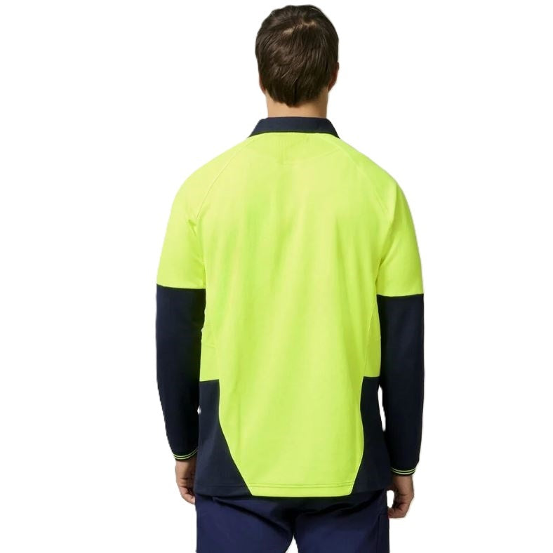 Hard Yakka Y11389 Koolgear HiVisibility 2-Tone Long Sleeve Ventilated Polo