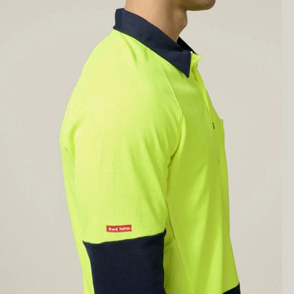Hard Yakka Y11389 Koolgear HiVisibility Two Tone Long Sleeve Ventilated Polo