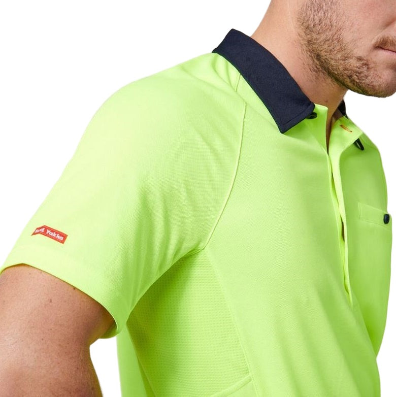 Hard Yakka Y11396 Koolgear HiVisibility 2-Tone Long Sleeve Ventilated Polo