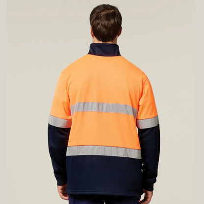 Hard Yakka Y19270 HiVis 2Tone 1/4 Zip Brushed Fleece Taped Jumper