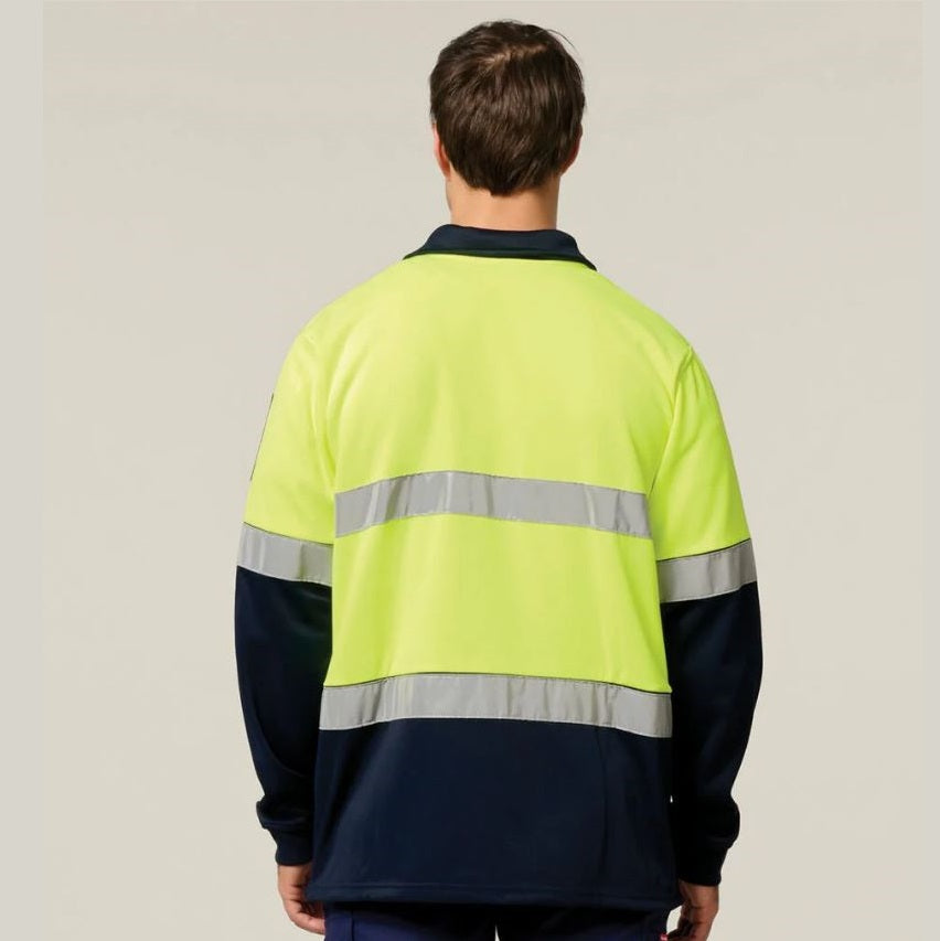 Hard Yakka Y19270 HiVis 2Tone 1/4 Zip Brushed Fleece Taped Jumper