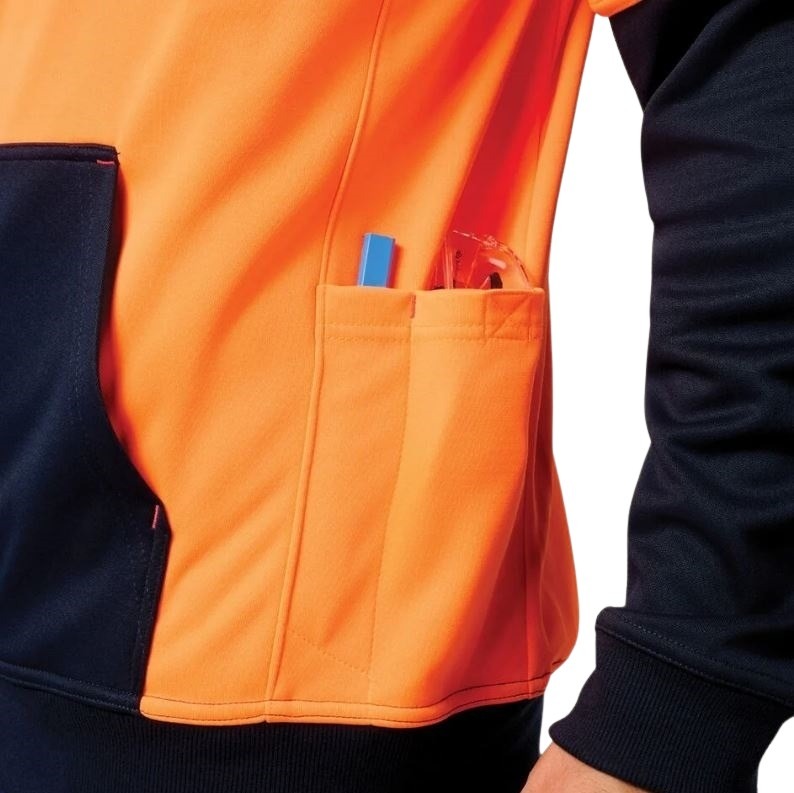 Hard Yakka Y19325 HiVis 2-Tone Brushed Fleece Hoodie