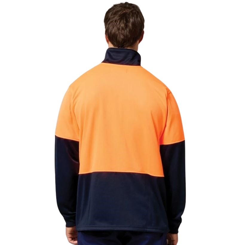 Hard Yakka Y19330 Hivis 2-Tone 1/4 Zip Brushed Fleece Jumper