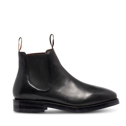 Black chelsea Mustang Signature Y61061 Mens Pull Up Leather Non Safety Boot