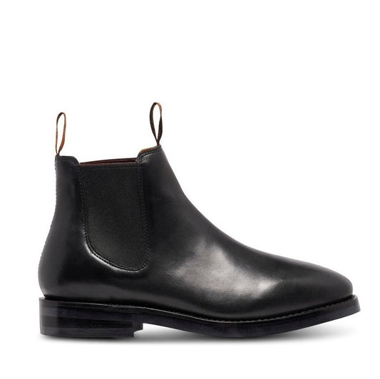 Black chelsea Mustang Signature Y61061 Mens Pull Up Leather Non Safety Boot