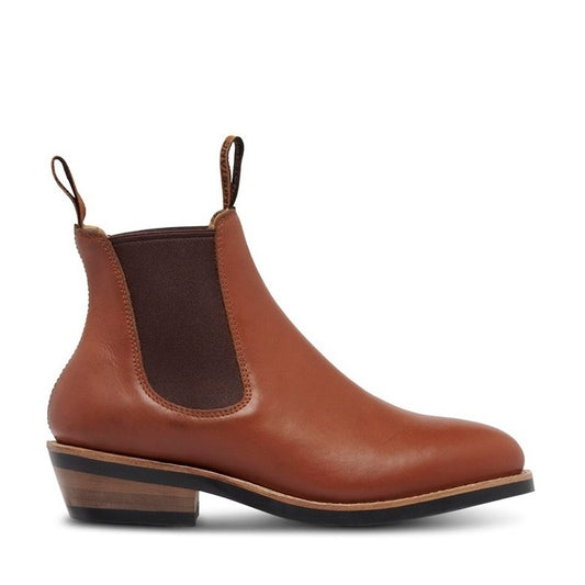 Brown Chelsea Mustang Signature Y61066 Womens Pull Up Leather Non Safety Boot