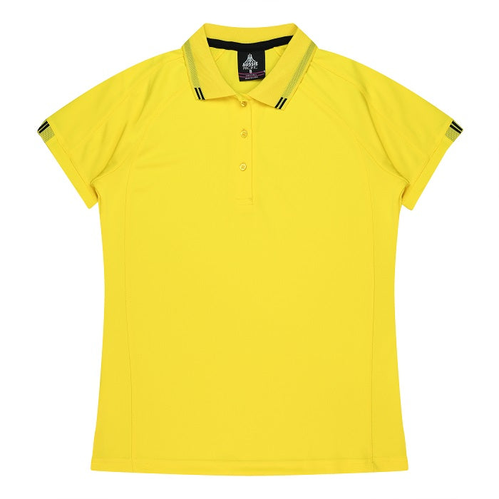 Aussie Pacific N2308 Flinders Lady Polos - Yellow - Front View