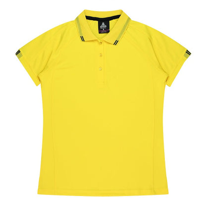 Aussie Pacific N2308 Flinders Lady Polos - Yellow - Front View