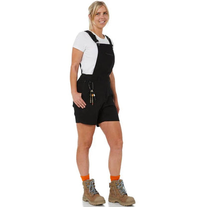 Womens black work shortalls Zadie workwear
