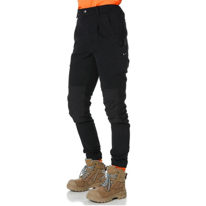 Z01P Black Zadie Work Pants - Front View Side view