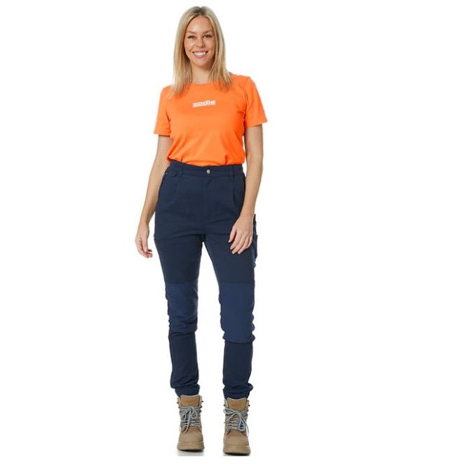 Z01P Womens Navy Zadie Work Pants - Front View