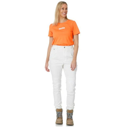 Z01P Womens White Zadie Work Pants - Front View