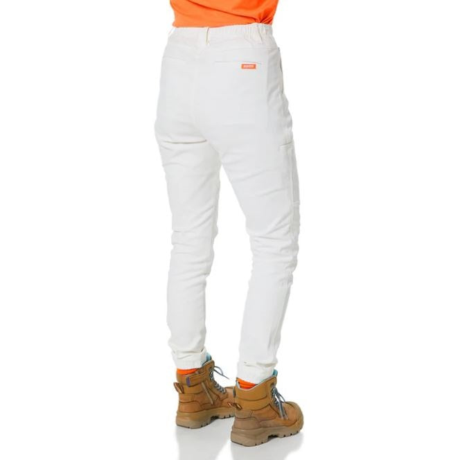 Z01P Womens White Zadie Work Pants - Front View 