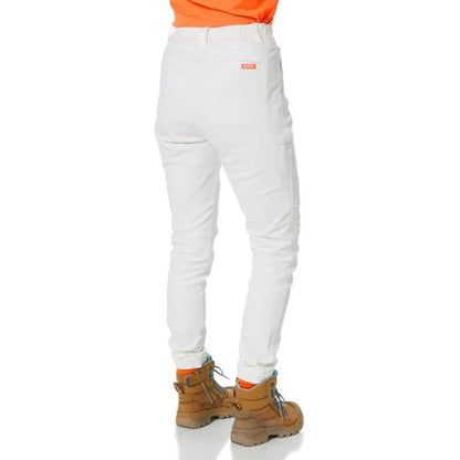 Z01P Womens White Zadie Work Pants - Front View 