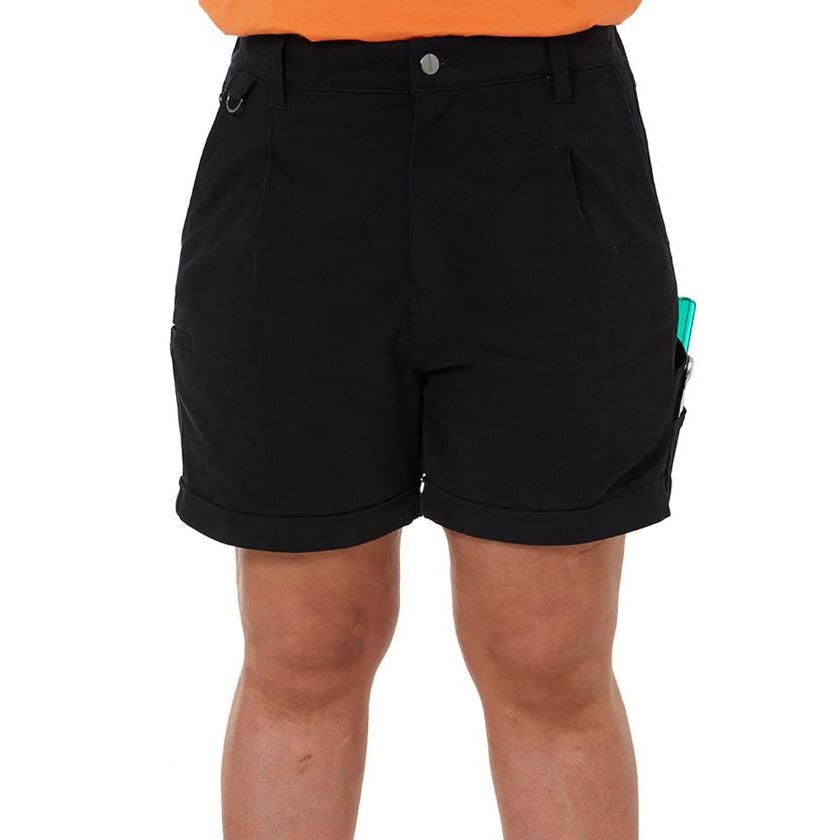 Zadie Workwear Z01S Womens The Workz Black Shorts - Front view 