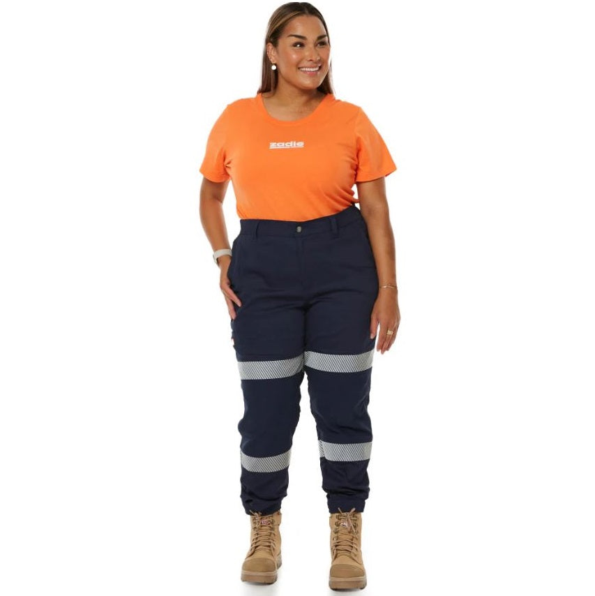 Zadie ZO4P Womens Work Pants with Reflective Tape - Front view