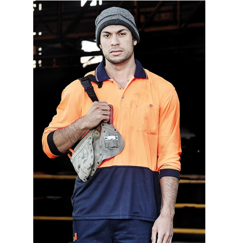 Syzmik ZH232 Unisex HiVis Basic Spliced Long Sleeve Polo