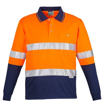 Syzmik ZH235 Mens HiVis Spliced Long Sleeve Polo Hooped Tape