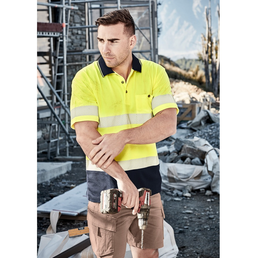 Syzmik ZH535 Unisex HiVis Segmented Short Sleeve Polo - Hoop Taped