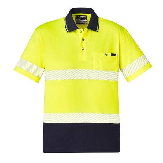 Syzmik ZH535 Unisex HiVis Segmented Short Sleeve Polo - Hoop Taped