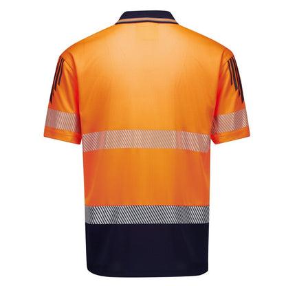 Syzmik ZH555 Mens Hi Vis Flux Segmented Tape Short Sleeve Polo