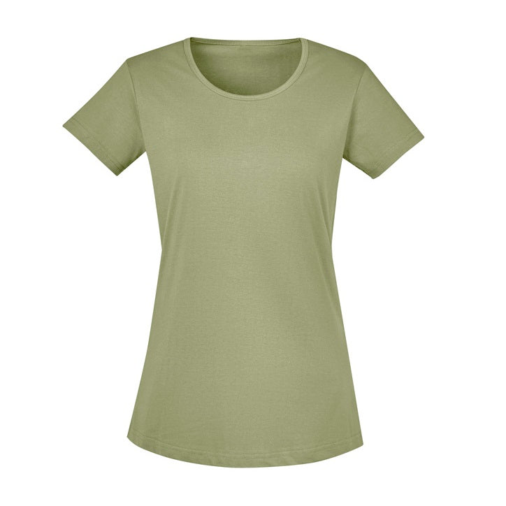 Syzmik ZH735 Ladies Streetworx Tee - Light Sage - Front View
