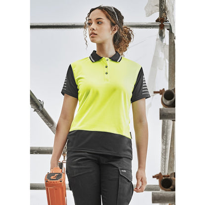 Syzmik ZHL236 Womens HiVis Zone Short Sleeve Polo