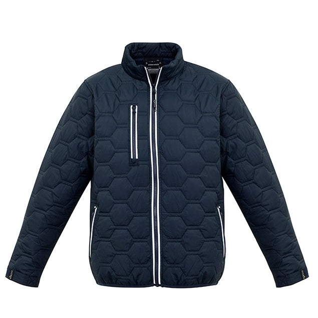 Syzmik ZJ420 Unisex Hexagonal Puffer Jacket - Navy - Front View