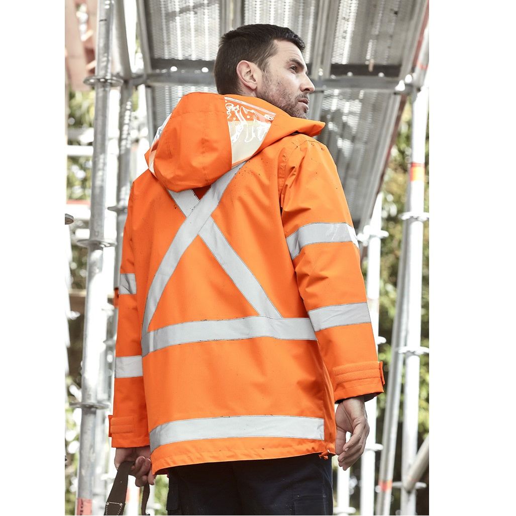 Syzmik ZJ616 Mens HiVis X Back Taped 4-in-1 Waterproof Jacket