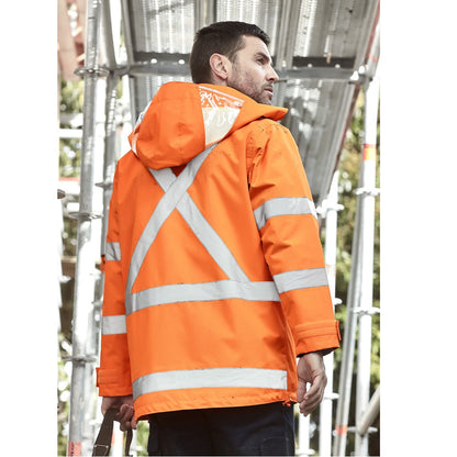 Syzmik ZJ616 Mens HiVis X Back Taped 4-in-1 Waterproof Jacket