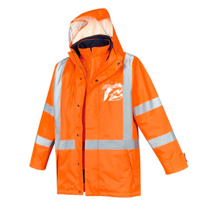 Syzmik ZJ616 Mens HiVis X Back Taped 4-in-1 Waterproof Jacket